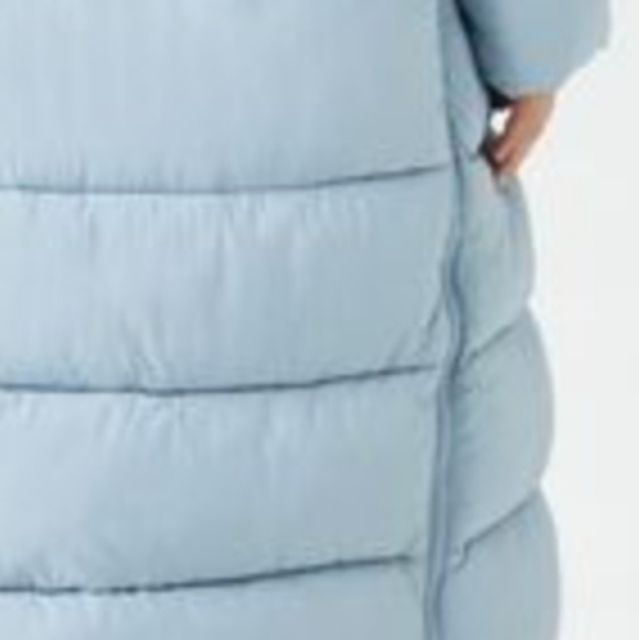 NEW Women Plus Size Longline Puffer Coat/Jacket! F21. Sky-Blue. 1X Adult. - Picture 10 of 16